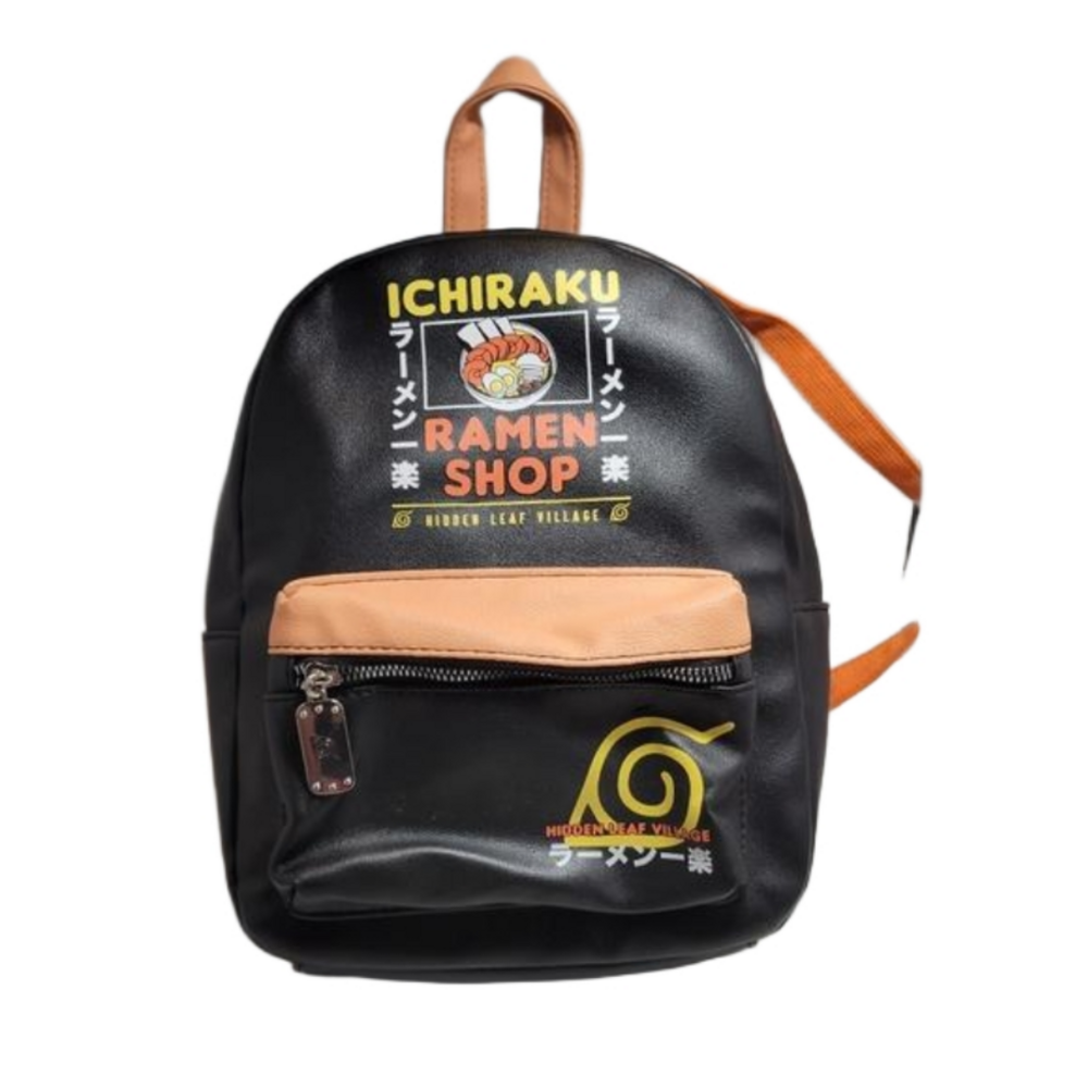 Naruto Ichiraku Ramen Shop Mini Backpack Hidden Leaf Village black &orange